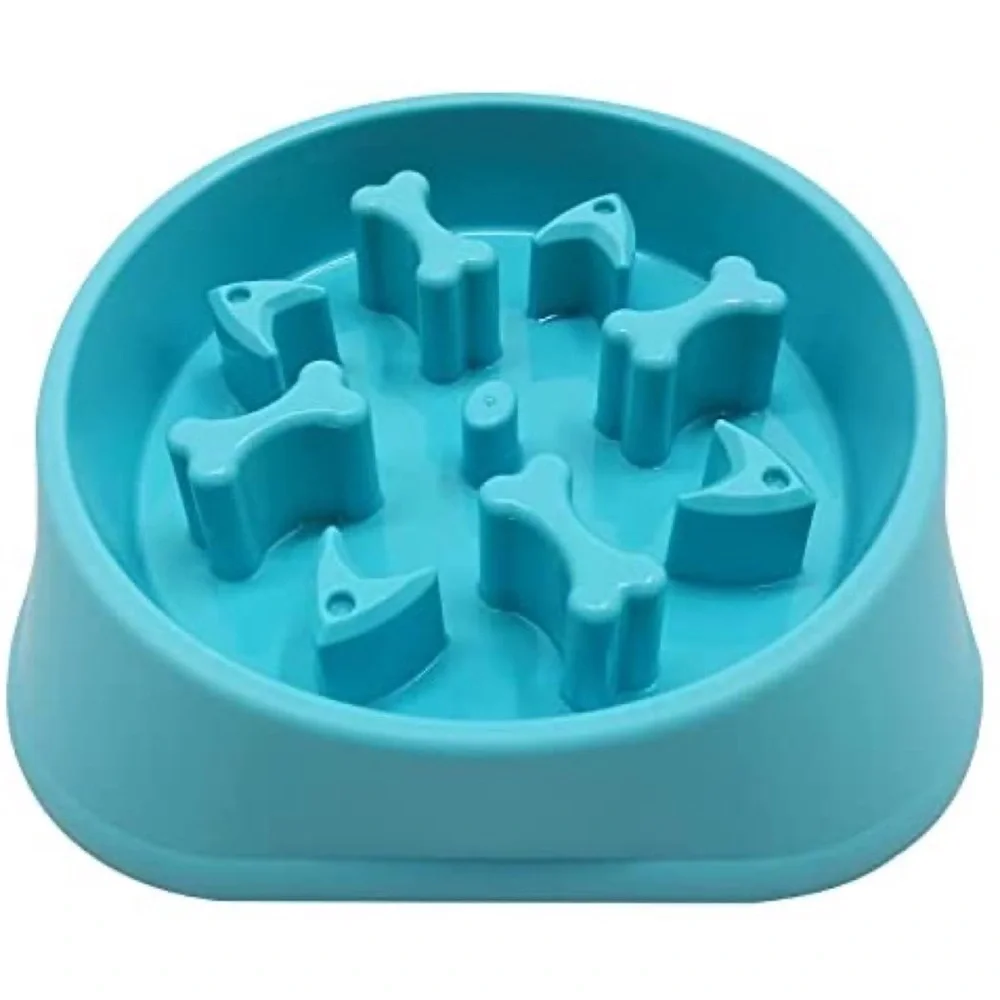 Dog Silicone Pad Non-Slip Anti-Chocking Small Bone Bowl Slow Eating Feeder Blue